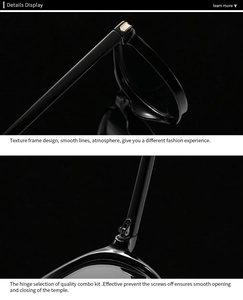 Detail view of smooth black frame lines and premium hinge mechanics on retro sunglasses