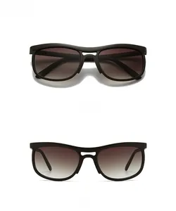 Dual view of modern cat-eye sunglasses with gradient lenses and matte black frame