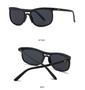Detailed 45-degree and back view of black matte cat eye sunglasses with silver accents
