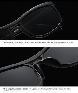 Detailed close-up of matte black cat-eye sunglasses featuring soft silicone nose pads