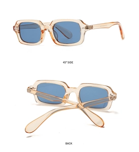 Detailansicht der 45-Grad- und Rückseite einer Vintage-Rechteckbrille in Schildpatt-Optik