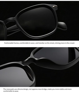 Detail view of matte black sunglasses frame with integrated silicone nose pads and lens code