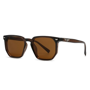 Retro quadratische Sonnenbrille in Schildpatt-Optik mit braunen Gläsern und Dekor