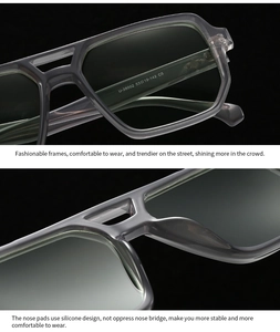 Detail view of U-38002 gray translucent frame with integrated silicone nose pads