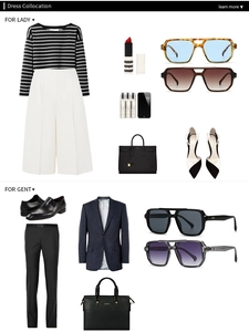 Fashion lookbook featuring square sunglasses with stylish business suits and daily outfits