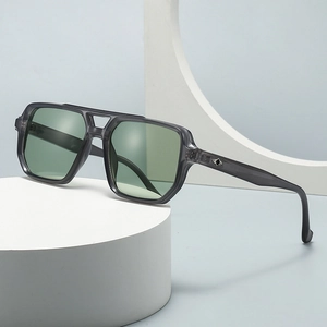 Retro Square Sunglasses Large Frame PC Lens UV400 Double Bridge Vintage Trendy Eyewear For Men Women