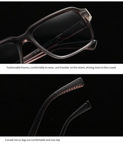 Macro shot of UJ-3600 sunglasses temple with size engraving and anti-slip texture detail