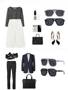 Styling guide for oversized aviator sunglasses with professional business and chic outfits