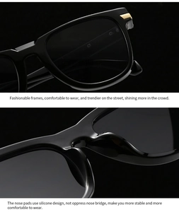 Nahaufnahme von goldenem Scharnier und integrierten Silikon-Nasenpads bei schwarzer Sonnenbrille
