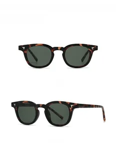 Detail view showing front and side angles of vintage tortoise green sunglasses