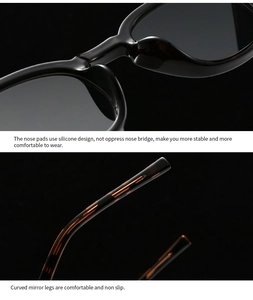 Detail of integrated silicone nose pads and ergonomic anti-slip temples on tortoiseshell sunglasses