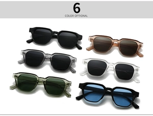 Detailed display of six stylish hexagonal frame sunglasses in various trendy colors