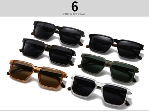 Polarized sunglasses in six color options featuring vintage thick square frames