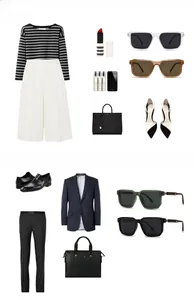 Fashion collocation guide featuring polarized round sunglasses with stylish apparel