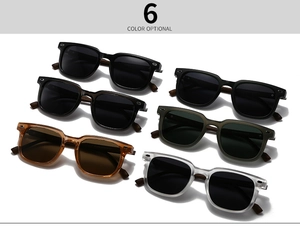 Detailed grid of 1.1mm thick polarized sunglasses in six different frame colors