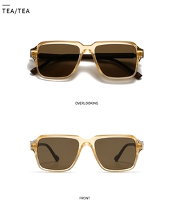 Vorder- und Draufsicht der lichtdurchlässigen teebraunen Polarisation-Sonnenbrille mit Gläsern