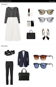 Fashion editorial layout showing retro small frame sunglasses paired with stylish outfits