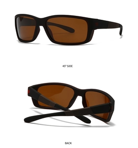 Klassische quadratische Polarisierte Sonnenbrille mit mattem schwarzem Rahmen und Gläsern