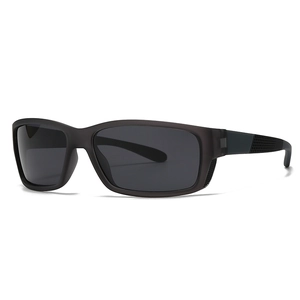 Klassische quadratische Polarisations-Sonnenbrille für Herren mit schwarzen Bügeln