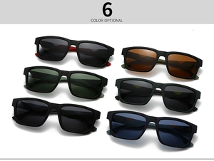 Showcase of 6 color options for classic square frame polarized sunglasses with matte finish