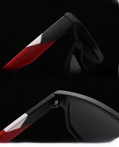 Detailed view of the ergonomic non-slip hinges and tricolor temples on these men's sunglasses