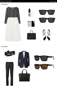 Classic square polarized sunglasses shown as part of a formal business fashion look