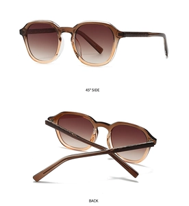 Detailed views of vintage brown tortoiseshell sunglasses from side and back angles