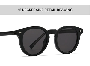 Detail view of vintage black square sunglasses featuring silver diamond-shaped metal rivets
