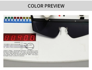 Professional UV400 protection test for black aviator sports sunglasses with gray lenses