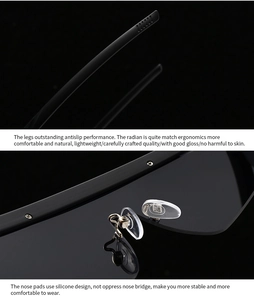 Detail of ergonomic anti-slip temples and soft silicone nose pads on aviator sunglasses