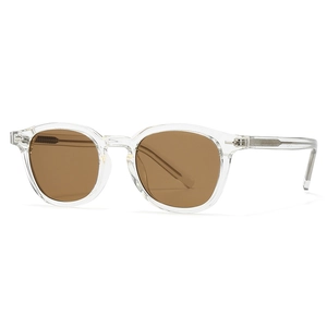 Modern transparent sunglasses with brown resin lenses for a retro chic street style look