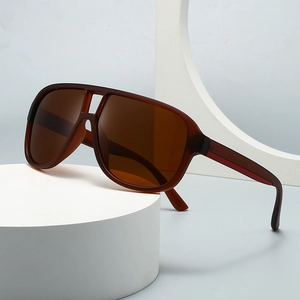 Fashion Square Polarized Sunglasses For Men Women UV400 Protection Double Bridge Pilot Style Eyewear For Driving Outdoor