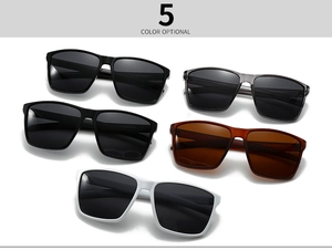 Lunettes de soleil polarisées carrées en cinq couleurs avec verres certifiés CE et UV400