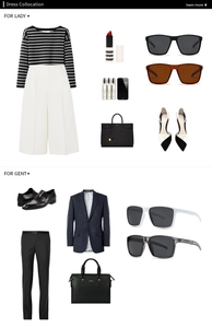 Lookbook montrant des lunettes de soleil carrées polarisantes avec des tenues élégantes