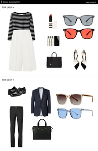 Flat lay of retro square sunglasses styled with modern outfits and fashion accessories