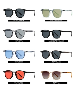 Catalogue détaillé de lunettes de soleil rétro rondes en huit combinaisons de couleurs