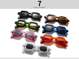 Seven colors of trendy thick-frame geometric sunglasses for UV protection