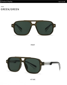 Gros plan sur des lunettes aviateur rétro avec verres verts et monture en acétate