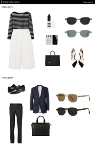 Fashion guide showing sunglasses paired with professional business suits and casual outfits