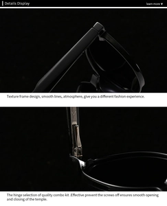 Macro detail of high-quality sunglasses hinge and smooth curved temple design