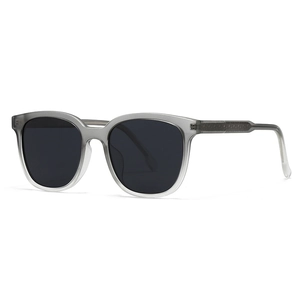 Occhiali da sole unisex con montatura quadrata grigia opaca e lenti scure moderne