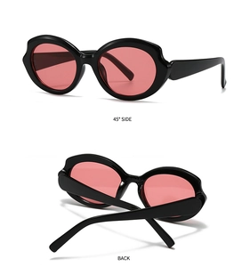 Detailed views showing 45-degree side angle and back of futuristic black wrap sunglasses