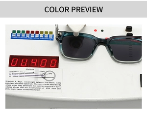 Test dettagliato di protezione UV400 che mostra il filtraggio professionale dei raggi UV