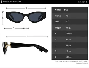 Tableau détaillé des tailles pour lunettes de soleil carrées avec mesures précises