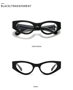Vues de face et de dessus de lunettes de soleil carrées de luxe avec montures transparentes