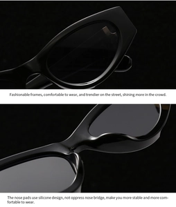 Détail des plaquettes de nez intégrées en silicone sur lunettes de soleil carrées