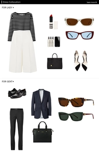 Styling guide for square sunglasses featuring chic men's and women's outfit collocation