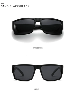 Detaillierte Draufsicht und Frontansicht der quadratischen Polarisations-Sonnenbrille