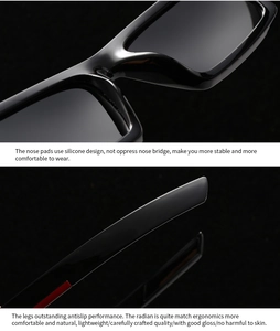 Detail of square sunglasses showing ergonomic temples and integrated silicone nose pads