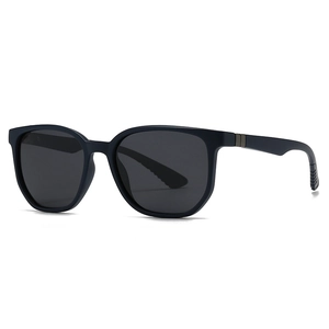 Occhiali da sole quadrati moderni blu navy opaco con lenti polarizzate grigie